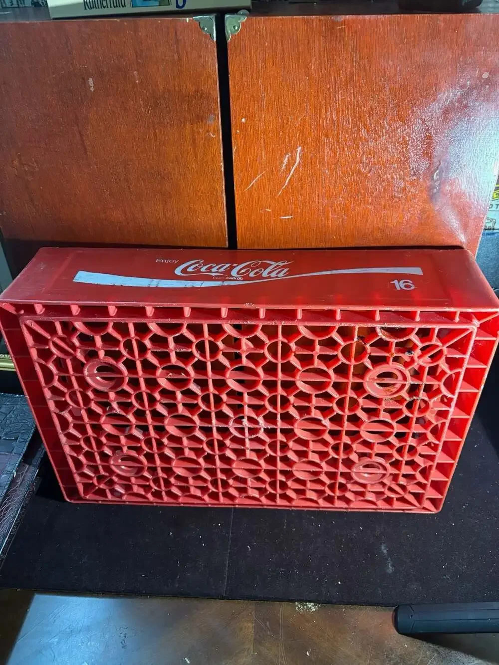 Vintage Red Plastic Coca-Cola 16-Bottle Storage Crate